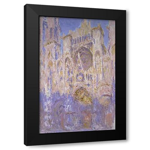 Rouen Cathedral, Effects of Sunlight, Sunset Black Modern Wood Framed Art Print with Double Matting by Monet, Claude