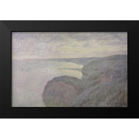 Shores Black Modern Wood Framed Art Print by Monet, Claude