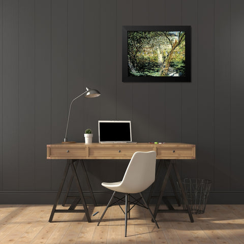 The Garden of Vetheuil (Le Jardin de Vetheuil) Black Modern Wood Framed Art Print by Monet, Claude