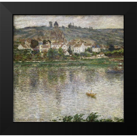 Vetheuil Black Modern Wood Framed Art Print by Monet, Claude