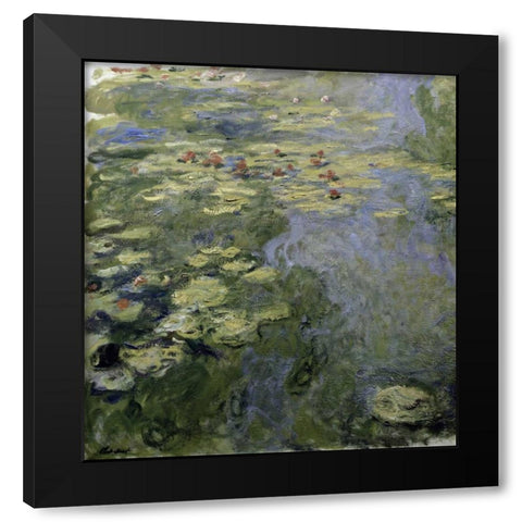 Water Lilies - Nympheas II Black Modern Wood Framed Art Print with Double Matting by Monet, Claude