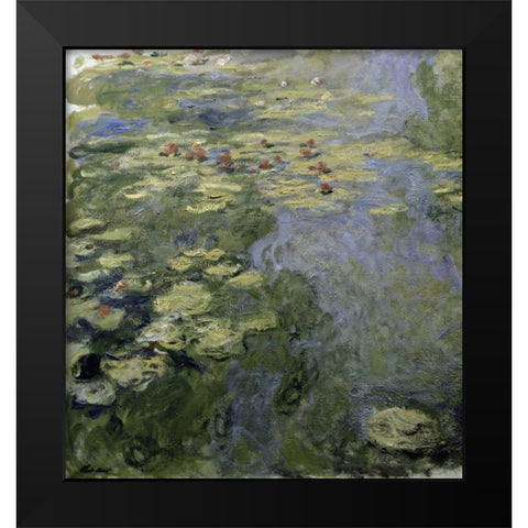 Water Lilies - Nympheas II Black Modern Wood Framed Art Print by Monet, Claude