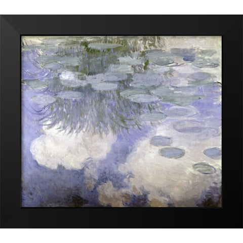 Water Lilies - Nymphaeas III Black Modern Wood Framed Art Print by Monet, Claude