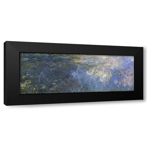 Water Lilies: The Clouds, c. 1914-26 (left panel) Black Modern Wood Framed Art Print with Double Matting by Monet, Claude