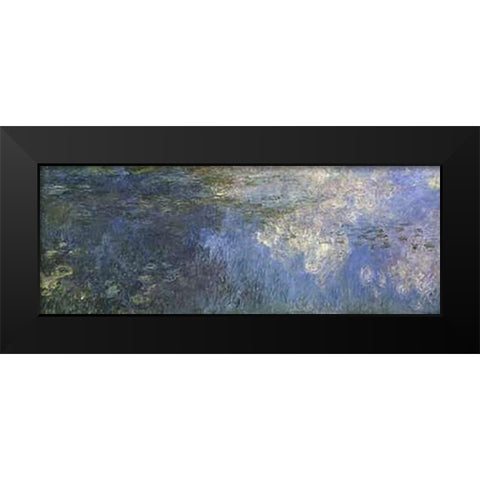 Water Lilies: The Clouds, c. 1914-26 (left panel) Black Modern Wood Framed Art Print by Monet, Claude
