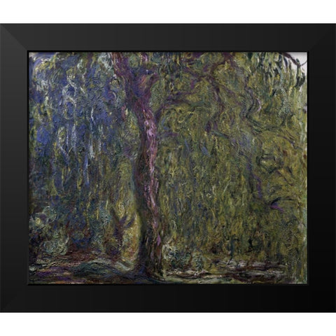 Weeping Willow - Saule pleureur Black Modern Wood Framed Art Print by Monet, Claude