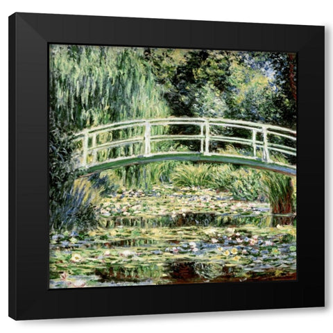 Les nympheas blancsÂ - The White Waterlilies Black Modern Wood Framed Art Print by Monet, Claude