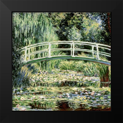Les nympheas blancsÂ - The White Waterlilies Black Modern Wood Framed Art Print by Monet, Claude