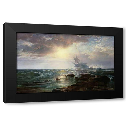 The Calm after the Storm Black Modern Wood Framed Art Print by Moran, Edward