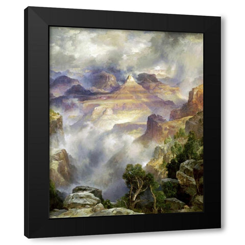 Canyon Mists, Zoroaster Peak, Grand Canyon Black Modern Wood Framed Art Print with Double Matting by Moran, Thomas