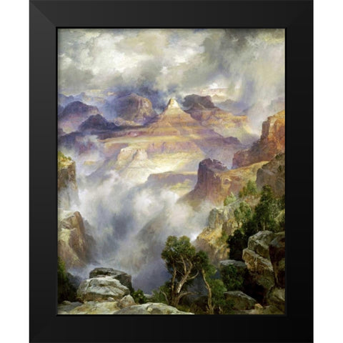 Canyon Mists, Zoroaster Peak, Grand Canyon Black Modern Wood Framed Art Print by Moran, Thomas