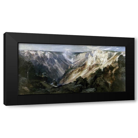 Grand Canyon at Yellowstone Black Modern Wood Framed Art Print by Moran, Thomas
