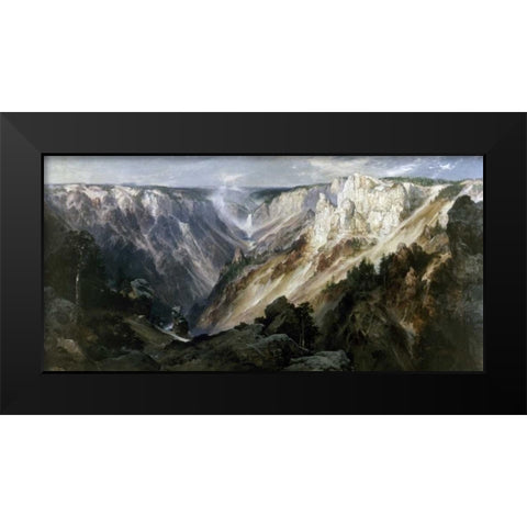 Grand Canyon at Yellowstone Black Modern Wood Framed Art Print by Moran, Thomas