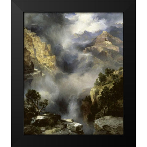 Mist in the Canyon Black Modern Wood Framed Art Print by Moran, Thomas