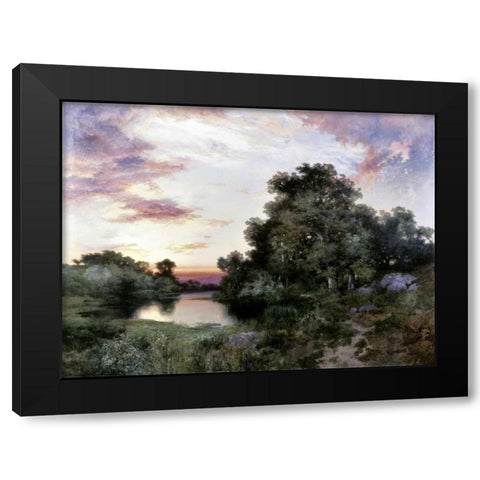 Sunset Black Modern Wood Framed Art Print by Moran, Thomas