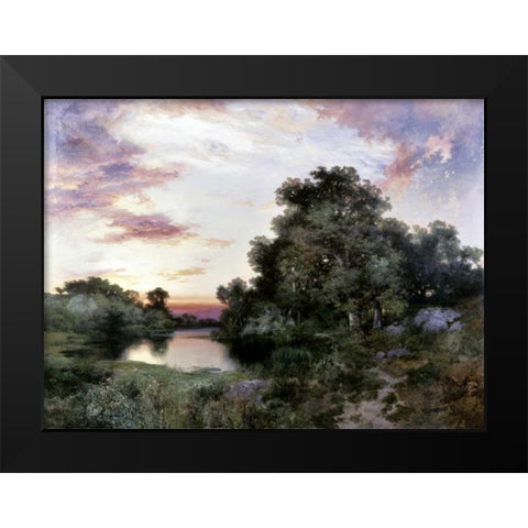 Sunset Black Modern Wood Framed Art Print by Moran, Thomas
