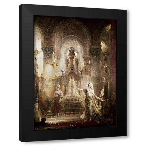 Salome Dancing Before Herod Black Modern Wood Framed Art Print with Double Matting by Moreau, Gustave