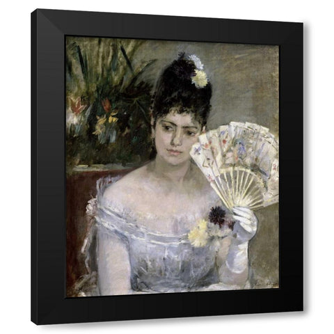 Young Lady at a Ball Black Modern Wood Framed Art Print by Morisot, Berthe
