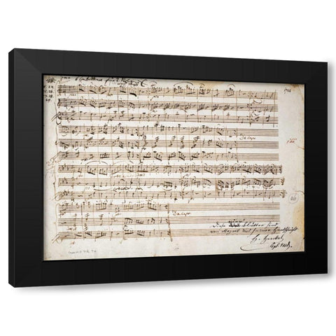 Six Contre Danses, K.V. 462, for two Violins and Bass Black Modern Wood Framed Art Print with Double Matting by Mozart, Wolfgang Amadeus