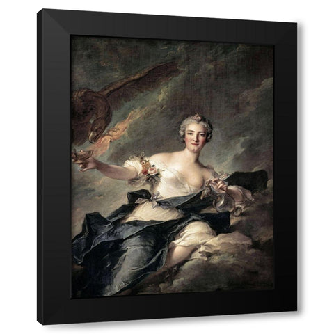 Duchess of Chaulnes As Hebe Black Modern Wood Framed Art Print with Double Matting by Nattier, Jean-Marc