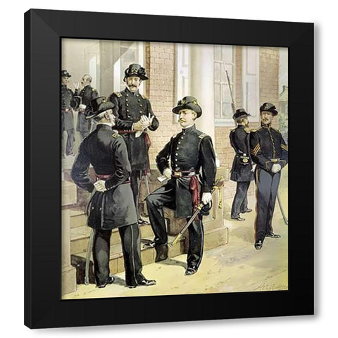 Staff - Field-And-Line Officers Black Modern Wood Framed Art Print by Ogden, Henry Alexander