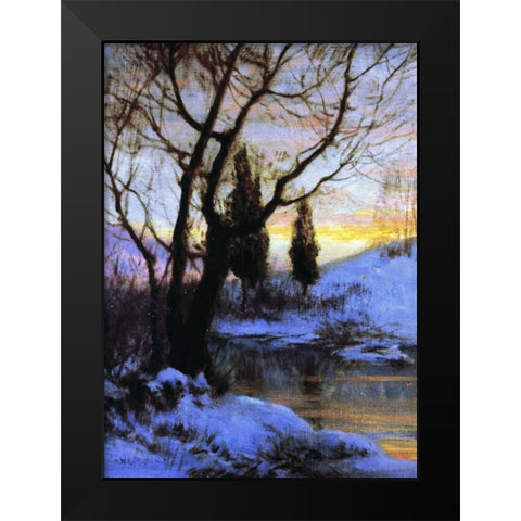 Winter Sunset Black Modern Wood Framed Art Print by Palmer, Walter Launt