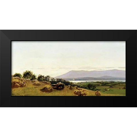 Harvesting Black Modern Wood Framed Art Print by Parton, Ernest