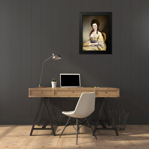 Mrs Fredrick Greene Black Modern Wood Framed Art Print by Peale, Charles Willson