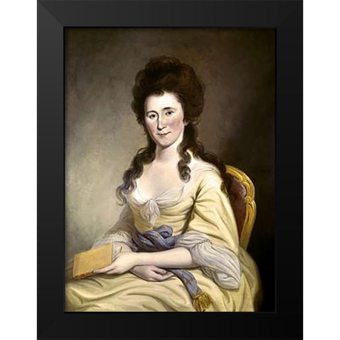 Mrs Fredrick Greene Black Modern Wood Framed Art Print by Peale, Charles Willson