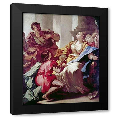 Sophonisba Receiving The Cup of Poison Black Modern Wood Framed Art Print by Pellegrini, Giovanni Antonio