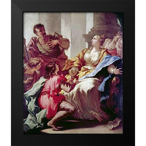Sophonisba Receiving The Cup of Poison Black Modern Wood Framed Art Print by Pellegrini, Giovanni Antonio