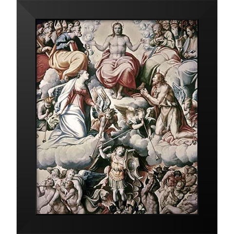 Last Judgement Black Modern Wood Framed Art Print by Penni, Giovanni Francesco
