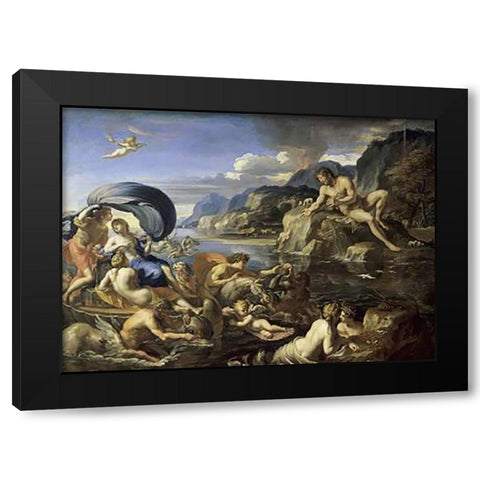 Acis and Galatea Black Modern Wood Framed Art Print with Double Matting by Perrier, Francois