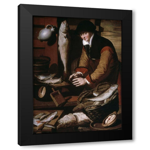 Dealer Black Modern Wood Framed Art Print by Pietersz, Pieter