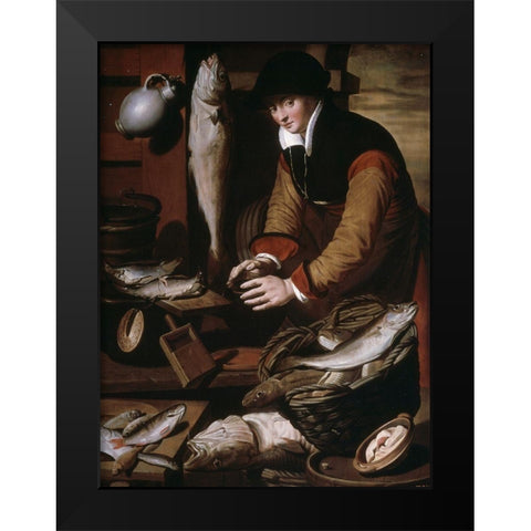 Dealer Black Modern Wood Framed Art Print by Pietersz, Pieter