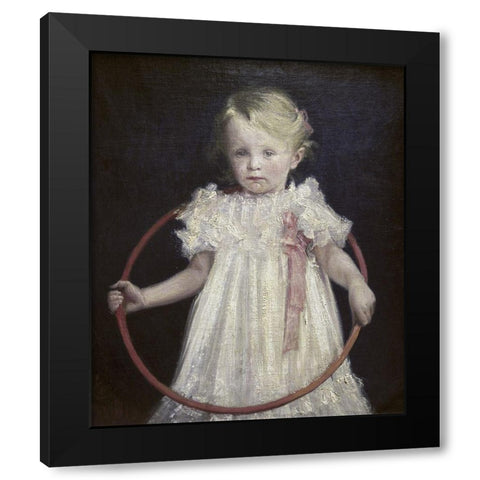 Girl With a Ring Black Modern Wood Framed Art Print with Double Matting by Podkowinski, Wladyslaw