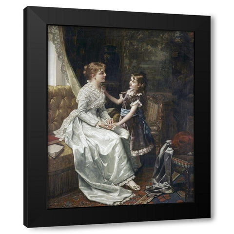 Morning Room Black Modern Wood Framed Art Print with Double Matting by Portielje, Jon Frederick Pieter