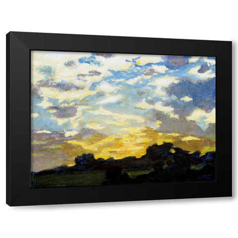 Golden Sunset Black Modern Wood Framed Art Print by Potthast, Edward Henry