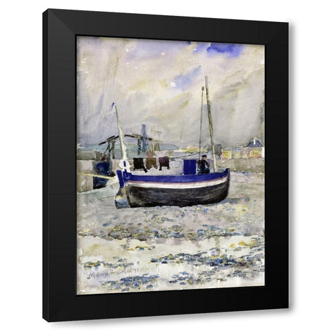 Low Tide, Afternoon, Treport Black Modern Wood Framed Art Print by Prendergast, Maurice Brazil