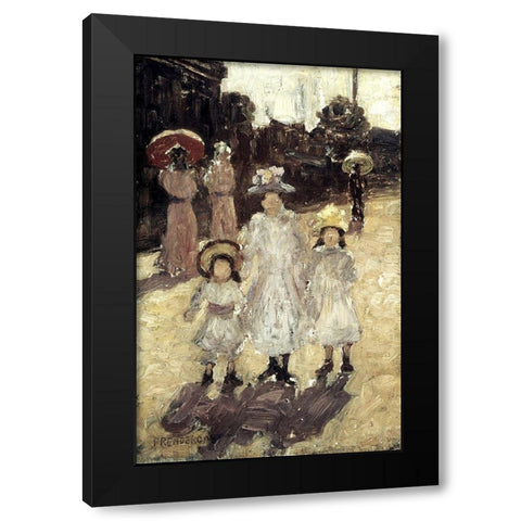 Sunday Morning in Paris Black Modern Wood Framed Art Print by Prendergast, Maurice Brazil