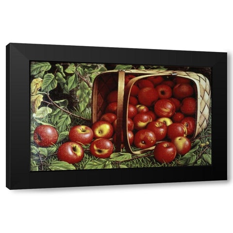 Basket of Apples Black Modern Wood Framed Art Print by Prentice, Levi Wells
