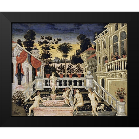 David Watching Bathsheba Bathe Black Modern Wood Framed Art Print by Pulakis, Theodoros
