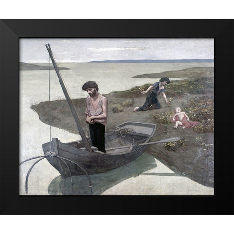 Poor Fisherman Black Modern Wood Framed Art Print by Puvis de Chavannes, Pierre