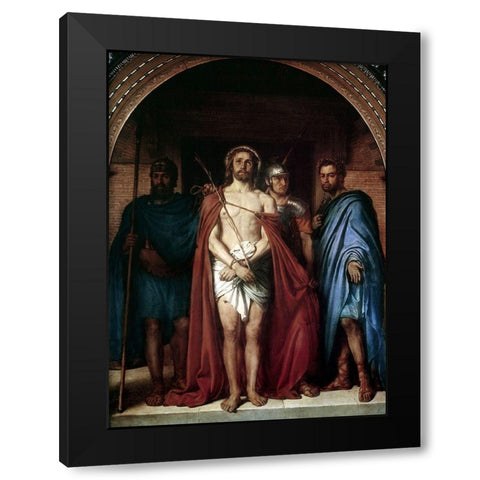 Christ In Bondage Black Modern Wood Framed Art Print by Raadsig, Johan Peter