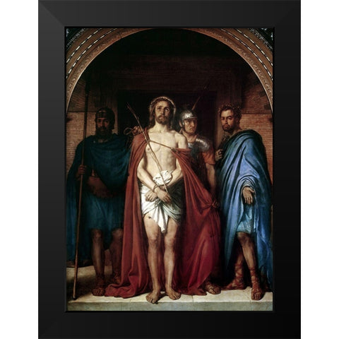 Christ In Bondage Black Modern Wood Framed Art Print by Raadsig, Johan Peter