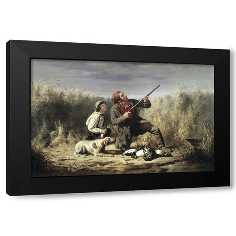 On The Wing Black Modern Wood Framed Art Print by Ranney, William Tylee