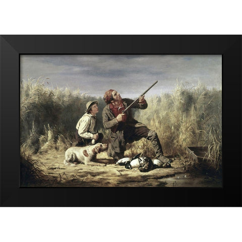 On The Wing Black Modern Wood Framed Art Print by Ranney, William Tylee
