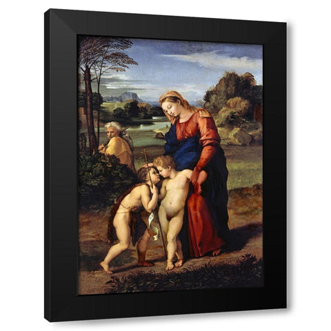 Madonna del Passeggio Black Modern Wood Framed Art Print by Raphael
