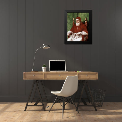 Pope Julius II Black Modern Wood Framed Art Print by Raphael
