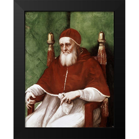 Pope Julius II Black Modern Wood Framed Art Print by Raphael